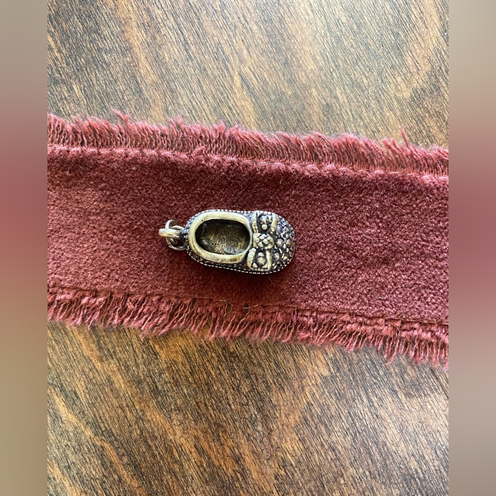 Vintage Sterling Silver Shoe Charm with Bow Accent